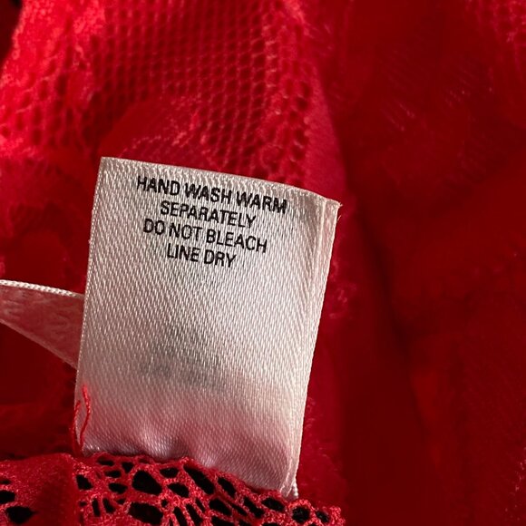 Victoria's Secret Very Sexy Red Lace Babydoll Lingerie L Strappy Romantic Floral - Picture 4 of 13